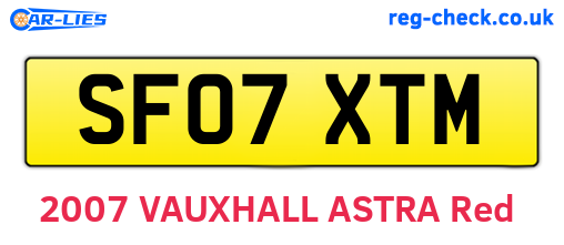 SF07XTM are the vehicle registration plates.