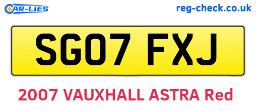 SG07FXJ are the vehicle registration plates.