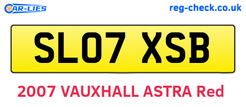 SL07XSB are the vehicle registration plates.