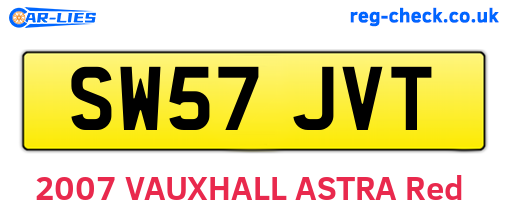 SW57JVT are the vehicle registration plates.