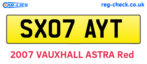SX07AYT are the vehicle registration plates.