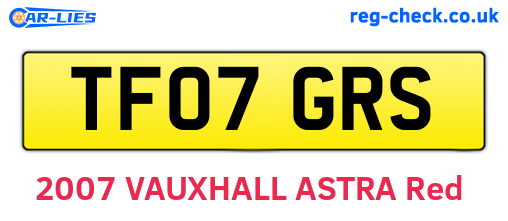 TF07GRS are the vehicle registration plates.