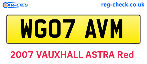 WG07AVM are the vehicle registration plates.