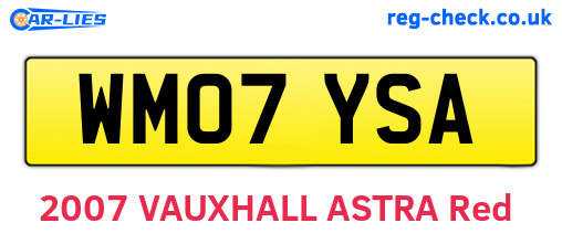 WM07YSA are the vehicle registration plates.