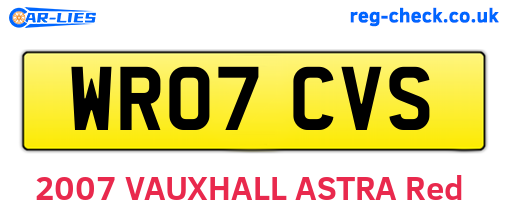 WR07CVS are the vehicle registration plates.