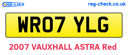 WR07YLG are the vehicle registration plates.