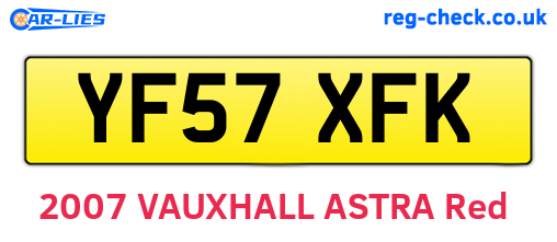 YF57XFK are the vehicle registration plates.