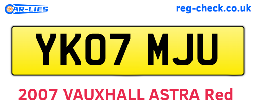 YK07MJU are the vehicle registration plates.