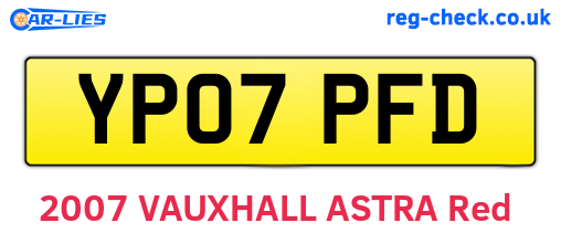 YP07PFD are the vehicle registration plates.