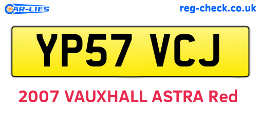 YP57VCJ are the vehicle registration plates.