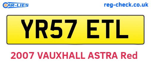 YR57ETL are the vehicle registration plates.