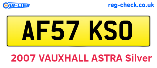 AF57KSO are the vehicle registration plates.
