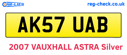 AK57UAB are the vehicle registration plates.