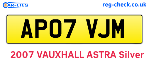 AP07VJM are the vehicle registration plates.