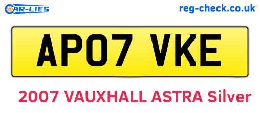 AP07VKE are the vehicle registration plates.