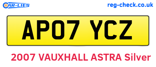AP07YCZ are the vehicle registration plates.