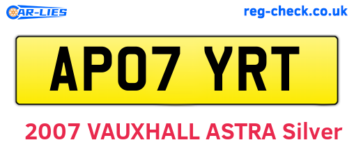 AP07YRT are the vehicle registration plates.