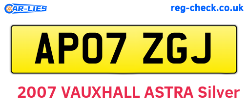 AP07ZGJ are the vehicle registration plates.