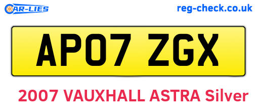 AP07ZGX are the vehicle registration plates.