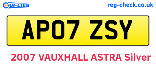 AP07ZSY are the vehicle registration plates.