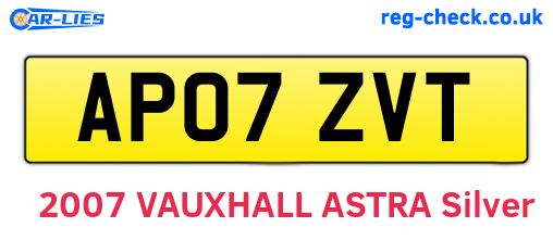 AP07ZVT are the vehicle registration plates.