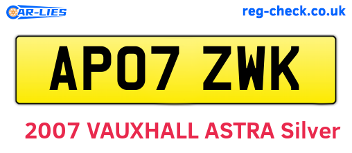 AP07ZWK are the vehicle registration plates.