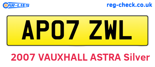 AP07ZWL are the vehicle registration plates.