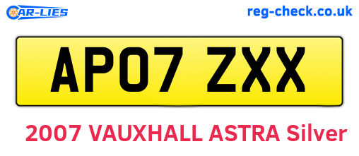 AP07ZXX are the vehicle registration plates.