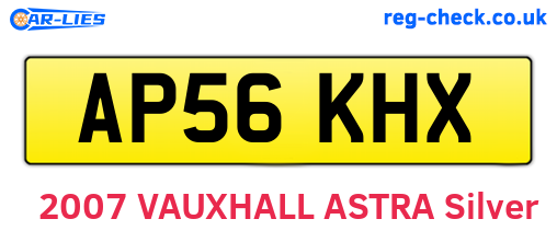 AP56KHX are the vehicle registration plates.