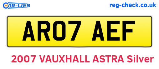 AR07AEF are the vehicle registration plates.