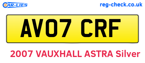 AV07CRF are the vehicle registration plates.