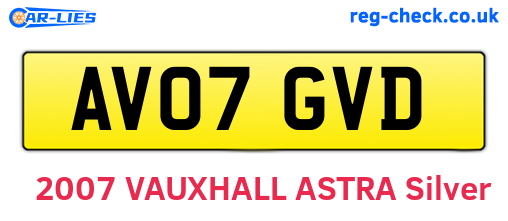 AV07GVD are the vehicle registration plates.