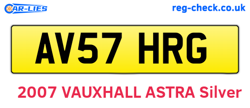 AV57HRG are the vehicle registration plates.