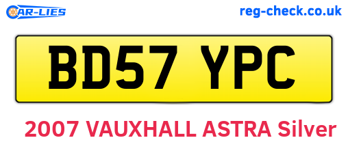 BD57YPC are the vehicle registration plates.
