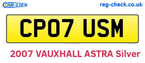CP07USM are the vehicle registration plates.