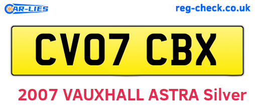 CV07CBX are the vehicle registration plates.