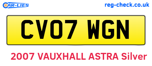 CV07WGN are the vehicle registration plates.