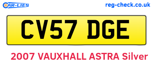 CV57DGE are the vehicle registration plates.