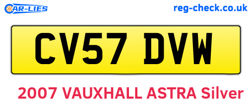 CV57DVW are the vehicle registration plates.