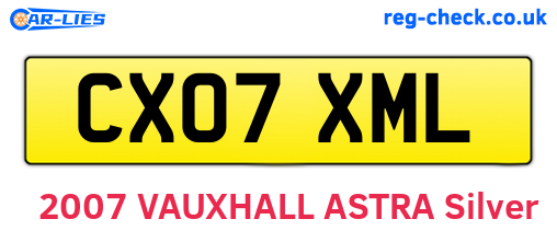 CX07XML are the vehicle registration plates.