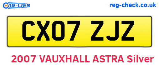 CX07ZJZ are the vehicle registration plates.