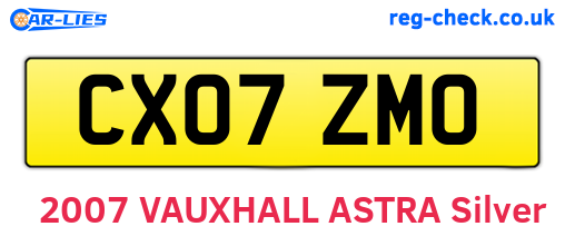 CX07ZMO are the vehicle registration plates.