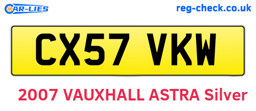 CX57VKW are the vehicle registration plates.