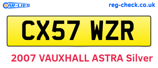CX57WZR are the vehicle registration plates.