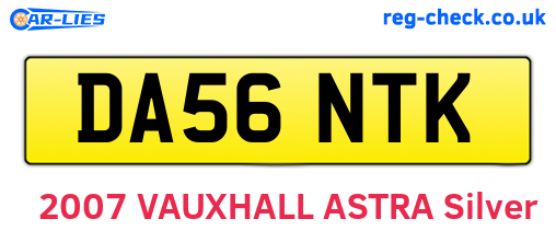 DA56NTK are the vehicle registration plates.