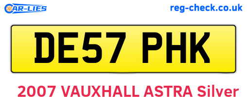 DE57PHK are the vehicle registration plates.