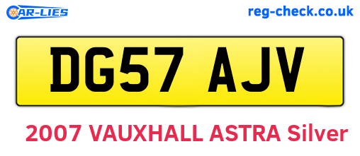 DG57AJV are the vehicle registration plates.
