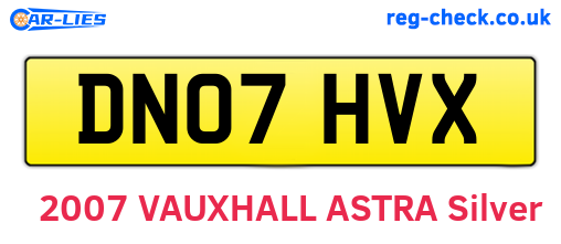 DN07HVX are the vehicle registration plates.