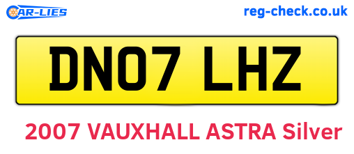DN07LHZ are the vehicle registration plates.