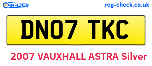 DN07TKC are the vehicle registration plates.